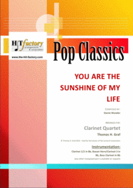You are the sunshine of my life - Stevie Wonder Classic - Clarinet Quartet Sheet Music by Stevie Wonder