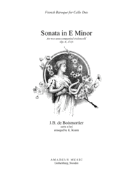 Sonata in E Minor Op. 6 for cello duet Sheet Music by J.B. Boismortier (1696-1765)