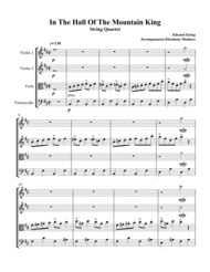 In The Hall Of The Mountain King String Quartet Sheet Music by Edvard Grieg