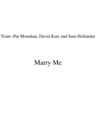 Marry Me STRING QUARTET (for string quartet) Sheet Music by Train