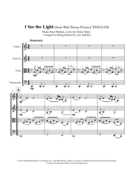 I See the Light (from TANGLED) for String Quartet Sheet Music by Mandy Moore