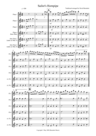 Sailor's Hornpipe for Flute Quartet Sheet Music by Traditional