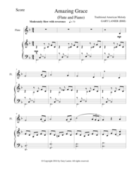 AMAZING GRACE (Flute Piano and Flute Part) Sheet Music by Traditional American Melody