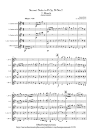 Holst: 2nd Suite in F Op. 28 No.2 (complete: all 4 mvts) - clarinet quintet Sheet Music by Gustav Holst
