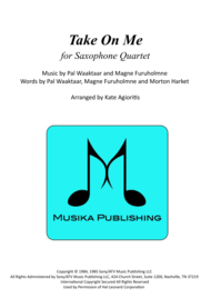 Take On Me - for Saxophone Quartet Sheet Music by a-ha