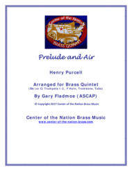 Prelude and Air Sheet Music by Henry Purcell