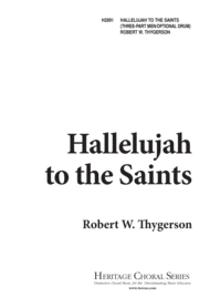Hallelujah to the Saints Sheet Music by George Frideric Handel