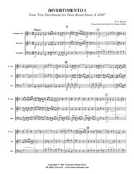 Divertimento I Sheet Music by Wolfgang Amadeus Mozart