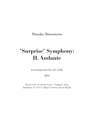 "Surprise" Symphony (arr. for solo violin) Sheet Music by Franz Joseph Haydn