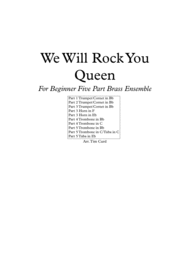 We Will Rock You. For Beginner Flexible Five Part Brass Ensemble Sheet Music by Queen