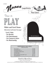 Time to Play - Level 1 Sheet Music by Walter and Carol Noona