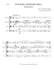 It Is Well With My Soul (String Quartet Score and Parts) Sheet Music by Philip P. Bliss