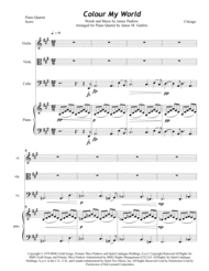 Chicago: Colour My World for Piano Quartet Sheet Music by Chicago