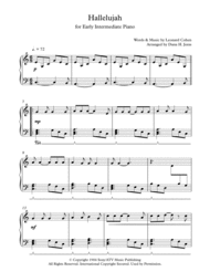 Hallelujah for Early Intermediate Piano Sheet Music by Leonard Cohen