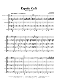 España Cañí - Paso Doble - Gypsy Dance - Brass Quintet Sheet Music by P. Marquina