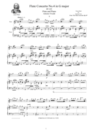 Vivaldi - Flute Concerto No.4 in G major Op.10 RV 435 for Flute and Piano Sheet Music by Antonio Vivaldi