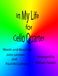 In My Life for Cello Quartet Sheet Music by The Beatles