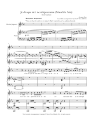 Je dis que rien ne m'épouvante (Micaela's Aria) from Carmen - Accessible Accompaniments Edition Sheet Music by Georges Bizet