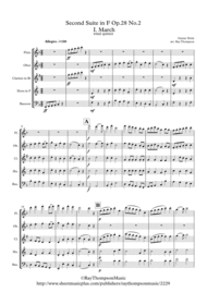 Holst: 2nd Suite in F Op. 28 No.2 (complete: all 4 mvts) - wind quintet Sheet Music by Gustav Holst