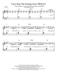 Can't Stop The Feeling  from TROLLS (Piano/Vocal/Chords) Sheet Music by Justin Timberlake