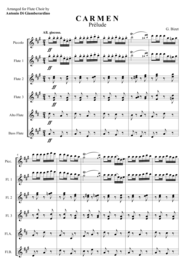 CARMEN PRELUDE for flute choir Sheet Music by Georges Bizet