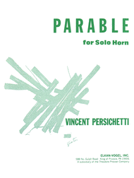 PARABLE FOR SOLO HORN Sheet Music by Vincent Persichetti