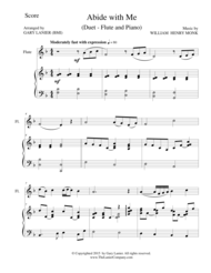 ABIDE WITH ME (Duet  Flute and Piano/Score and Parts) Sheet Music by WILLIAM H. MONK