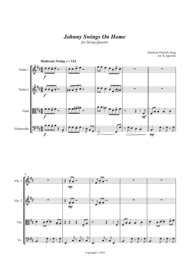 Johnny Swings On Home (When Johnny Comes Marching Home) - for String Quartet Sheet Music by Folk Song