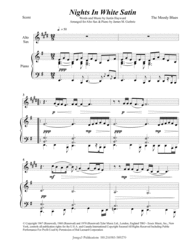 The Moody Blues: Nights In White Satin for Alto Sax & Piano Sheet Music by The Moody Blues