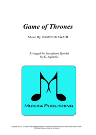 Game Of Thrones - for Saxophone Quintet Sheet Music by Ramin Djawadi