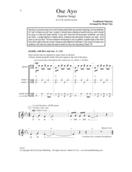 Ose Ayo (Sunrise Song) Sheet Music by Brian Tate