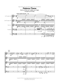 Pokémon Theme for Brass Quintet Sheet Music by Original Theme Song