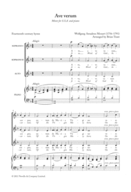 Ave Verum Sheet Music by Wolfgang Amadeus Mozart