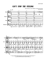 Can't Stop The Feeling  from TROLLS - String Trio (optional vln2 or vla) Sheet Music by Justin Timberlake