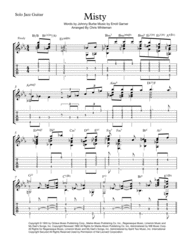 Misty - Jazz Guitar Chord Melody Sheet Music by Erroll Garner