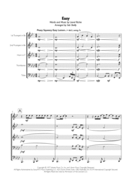 Lionel Richie - Easy (Like Sunday Morning) for Brass Quintet Sheet Music by The Commodores