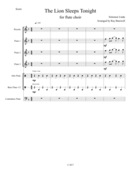 The Lion Sleeps Tonight (Flute Choir) Sheet Music by The Tokens