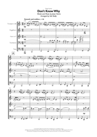 Norah Jones - Don't Know Why for Brass Quintet Sheet Music by Norah Jones