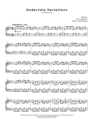 Undertale Variations (for Solo Marimba) Sheet Music by Toby Fox