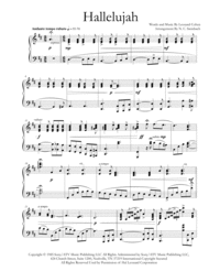 Hallelujah Piano Solo Sheet Music by Leonard Cohen
