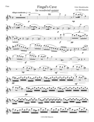 Fingal's Cave for Wind Quintet Sheet Music by Felix Bartholdy Mendelssohn