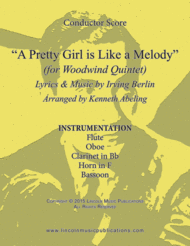 A Pretty Girl is Like a Melody (for Woodwind Quintet) Sheet Music by Irving Berlin