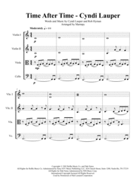 Time After Time - Cyndi Lauper (arranged for String Quartet) Sheet Music by Cyndi Lauper
