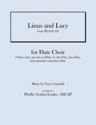 Linus And Lucy for Flute Choir or Flute Quartet Sheet Music by Vince Guaraldi