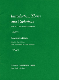 Introduction Theme and Variations for Bb Clarinet and Piano Sheet Music by Gioachino Rossini
