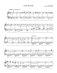 Claire de Lune - for Easy Piano Sheet Music by Claude Debussy