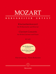 Concerto for B flat Clarinet and Piano KV 622 Sheet Music by Wolfgang Amadeus Mozart