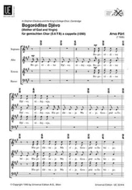 Bogoroditse Djevo Sheet Music by Arvo Part