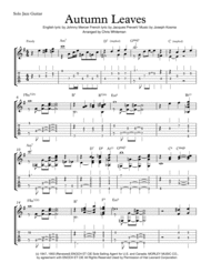 Autumn Leaves - Jazz Guitar Chord Melody Sheet Music by Joseph Kosma