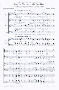 Rise up my love Sheet Music by Healey Willan